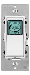 Leviton Decora Timer Switch, Programmable and Astronomical, Lights and Motor Loads, Single Pole or 3-Way, VPT24-1PZ, White