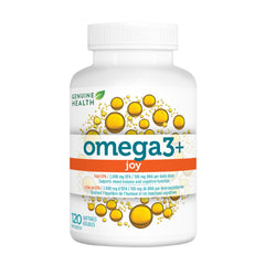 Genuine Health Omega3+ Joy, 120 softgels, 2000mg EPA, 100mg DHA, Supports healthy daily mood balance, Wild-caught, Non-GMO