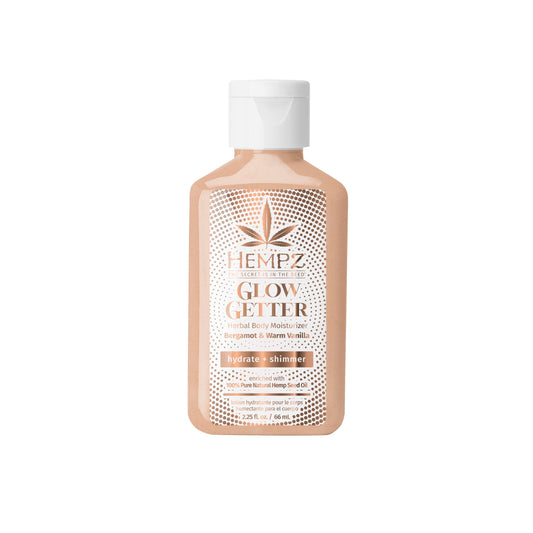 Hempz Mini Glow Getter Body Lotion, Hydrating Moisturizer with Shimmer, 2.25 oz.