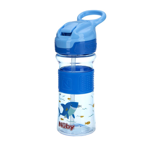 Nuby Thirsty Kids No-Spill Flip-It Reflex w/Soft Grip 12oz., Blue