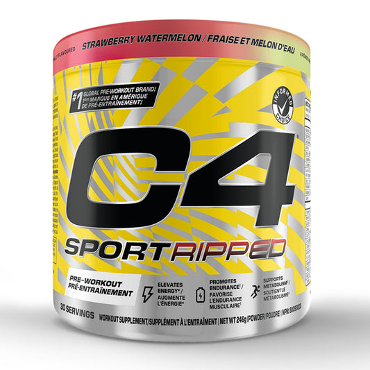 Cellucor C4 Sport Ripped Thermogenic Pre Workout Powder - Informed-Choice Certified Preworkout Energy & Fat Metabolism - Strawberry Watermelon, 30 Servings