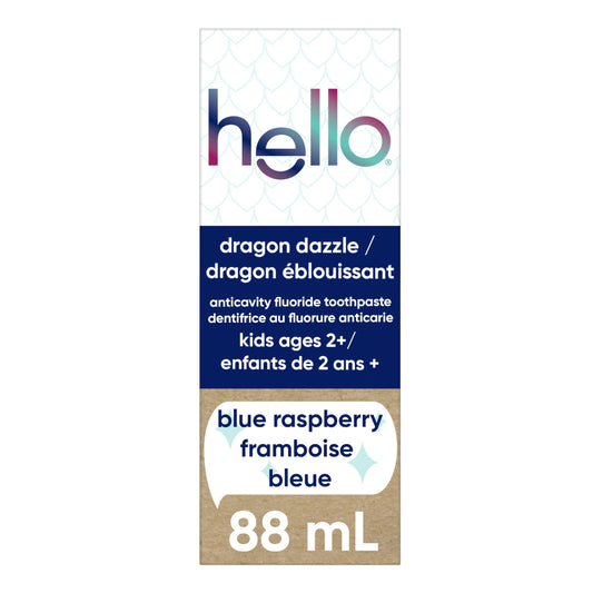 hello Dragon Dazzle Kids Toothpaste with Fluoride, Blue Raspberry Toothpaste, 119 g Tube