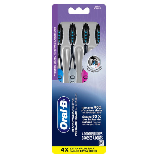 Oral-B Pro Whitening Toothbrushes, Soft, 4 Count