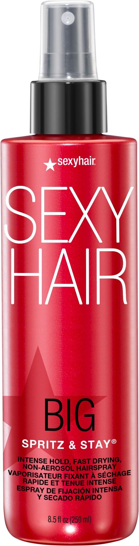SexyHair Big Spritz & Spray Intense Hold, Non-Aerosol Hairspray, Max Hold and Shine, Fast Drying, All Hair Types, 250mL