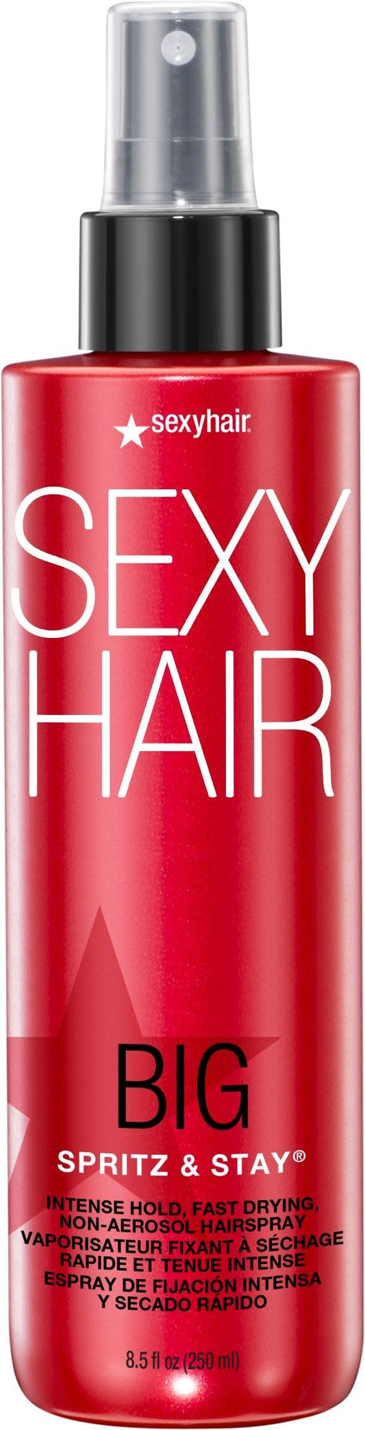 SexyHair Big Spritz & Spray Intense Hold, Non-Aerosol Hairspray, Max Hold and Shine, Fast Drying, All Hair Types, 250mL