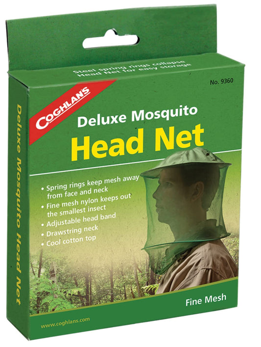 Coghlan's Deluxe Mosquito Head Net – Lightweight Insect Protection with Ultra-Fine Mesh for Outdoor Activities, Camping, Hiking, Fishing, and Gardening