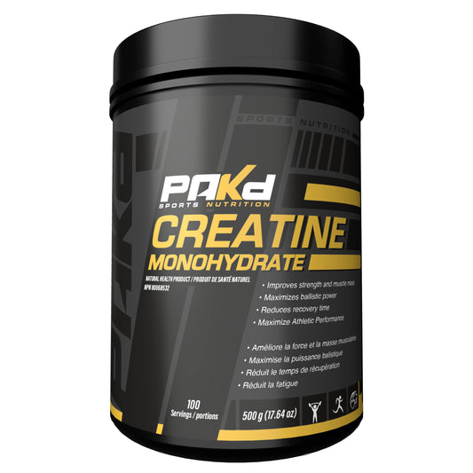 Pakd Nutrition Creatine Monohydrate 500 grams - Gain Strength, Build Muscle & Enhance Performance, Unflavored