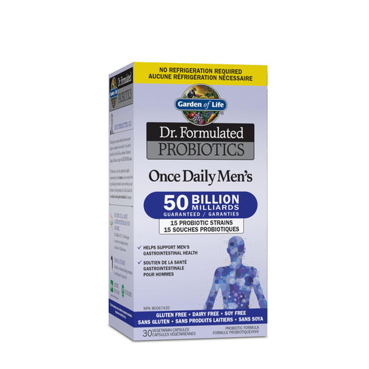 Garden of Life - Dr. Formulated Probiotics Once Daily Men's | Support Men's Gut Health & Digestion | 50 Billion CFU + 15 Probiotic Strains | Shelf Stable | Gluten Free, Dairy Free, Soy Free