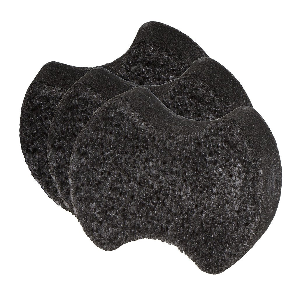 Spongeables Pedi-Scrub Foot Buffer, Charcoal Sweet Sangria, Contains Shea Butter and Tea Tree Oil, Foot Exfoliating Sponge with Heel Buffer and Pedicure Oil, 20+ Washes, Pack of 3