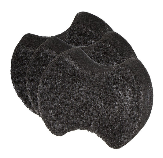 Spongeables Pedi-Scrub Foot Buffer, Charcoal Sweet Sangria, Contains Shea Butter and Tea Tree Oil, Foot Exfoliating Sponge with Heel Buffer and Pedicure Oil, 20+ Washes, Pack of 3