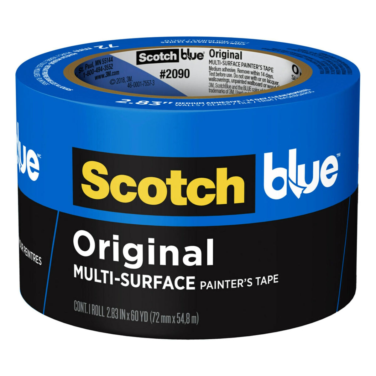 ScotchBlue Painter's Tape, Multi-Use, 2.83-Inch by 60-Yard, 1 Roll (2090-72A)