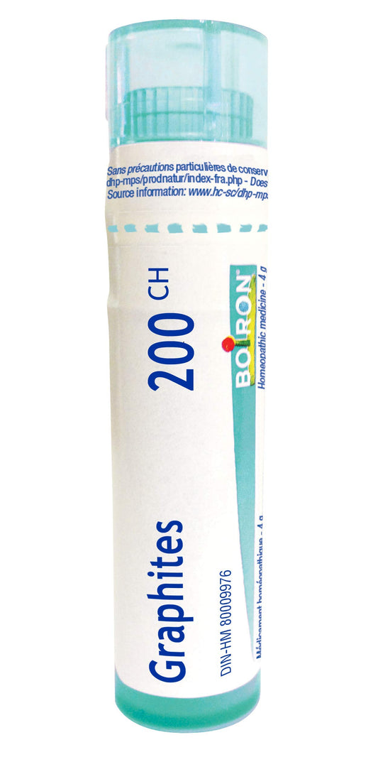 Boiron Graphites 200ch,Homeopathic medicine. Each tube contains 4 g (approximately 80 pellets)