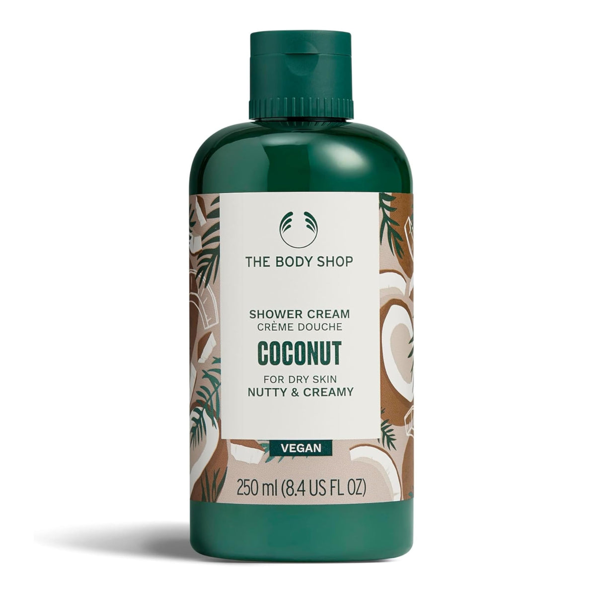 The Body Shop Coconut Shower Cream 250ml | Moisturizing Body Wash for Dry Skin | Creamy Coconut Gel & Natural Shower Gel
