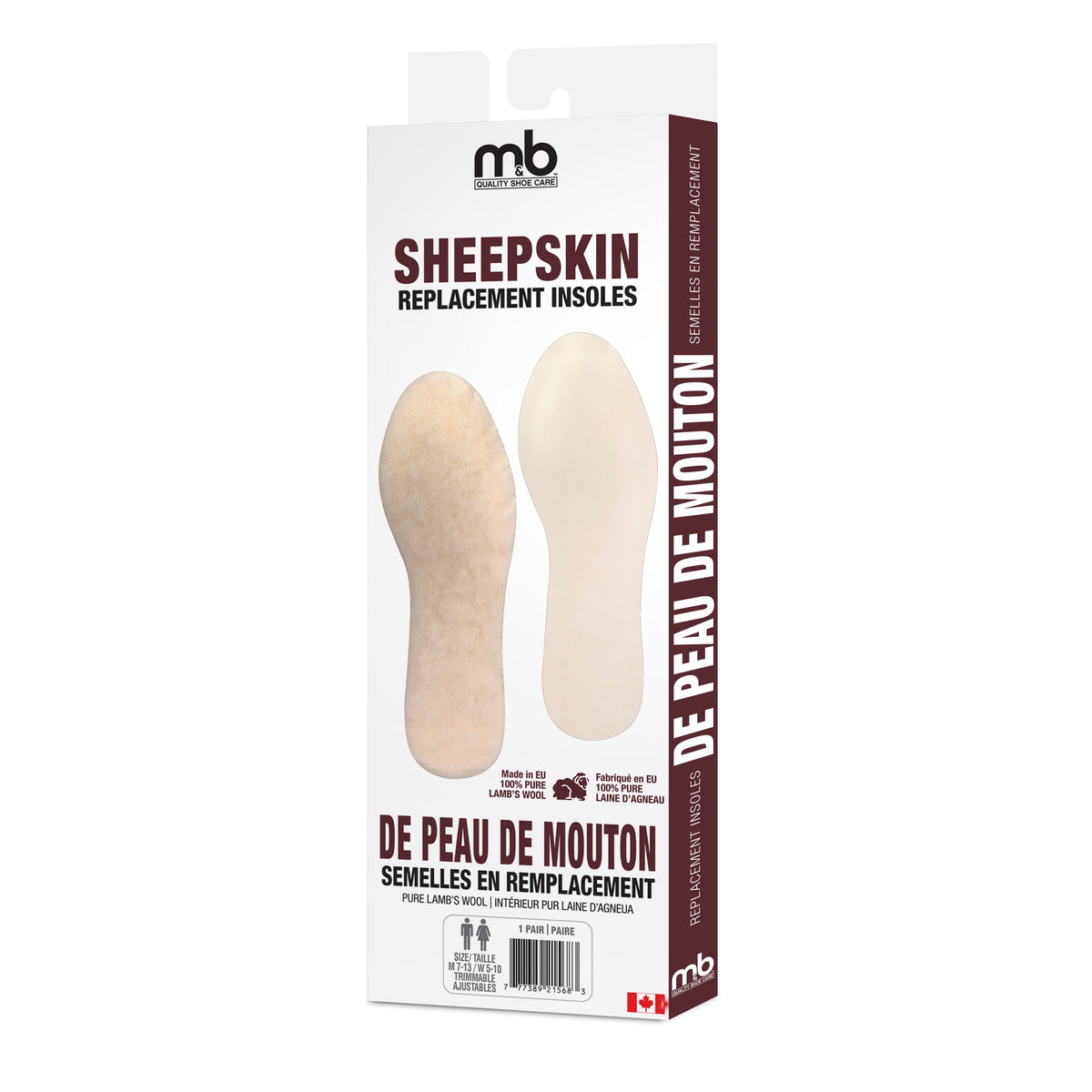 MONEYSWORTH & BEST | SHEEPSKIN INSOLE | Keep your feet warm and dry! | MEN'S SIZE 12 | MADE IN SPAIN