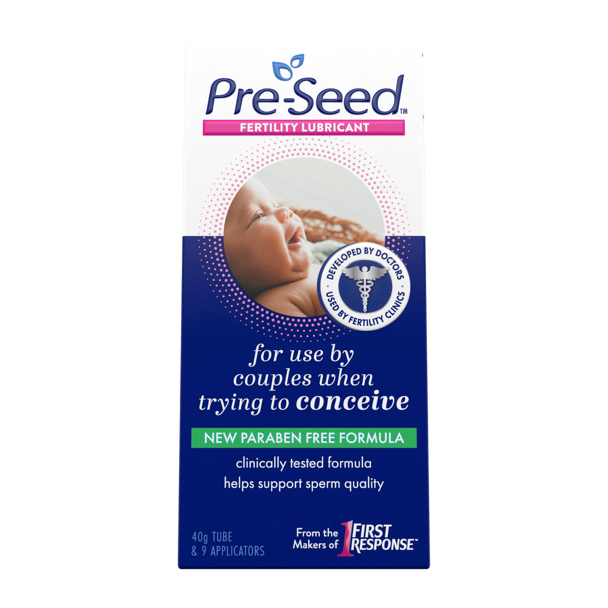 Pre-Seed Fertility Friendly Personal Lubricant, For Use by Couple When Trying to Concieve, 9 Single-Use Applicators, 40 g