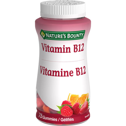 NATURE'S BOUNTY Vitamin B12, Factor In Maintenance Of Good Health, Helps Form Red Blood Cells, Aids Immune System, Assorted Flavours Of Mixed Berry, Orange & Raspberry, 150 g