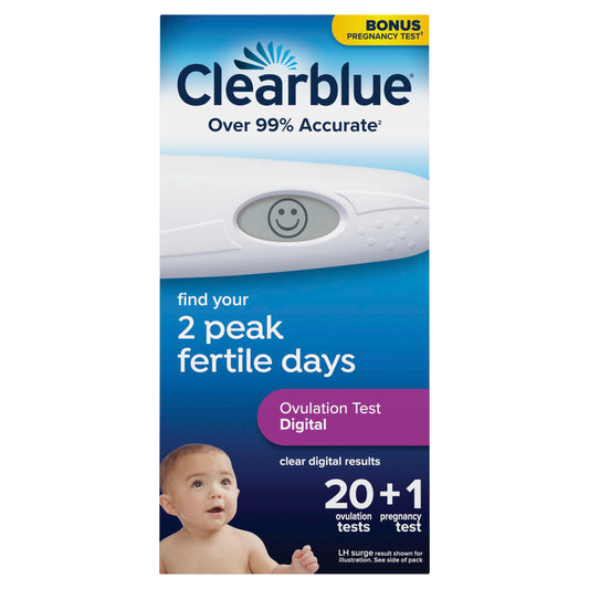 Clearblue Digital Ovulation Test Predictor Kit, Plus Bonus Rapid Detection Pregnancy Test, 20 Ovulation Tests & 1 Pregnancy Test