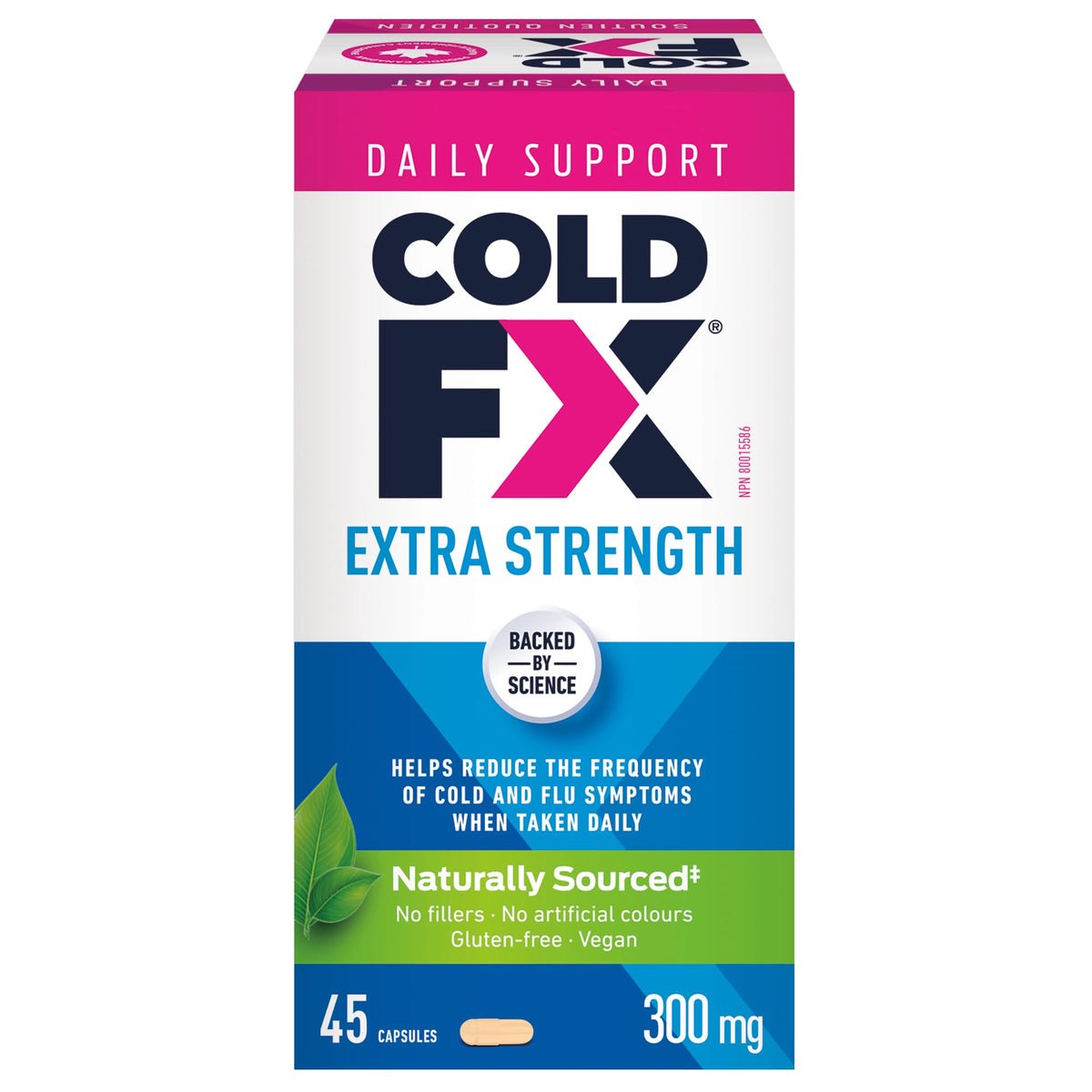 COLD-FX Extra Strength Natural, Health Product, North American Ginseng Extract, Helps reduce the frequency of cold and flu symptoms when taken daily, 45 Vegan Capsules