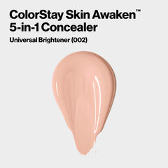 Revlon ColorStay Skin Awaken 5-in-1 Concealer, Lightweight, Creamy Longlasting Face Makeup with Caffeine & Vitamin C, For Imperfections, Dark Circles & Redness, 002 Universal Brightener, 0.27 fl oz/ 8ml