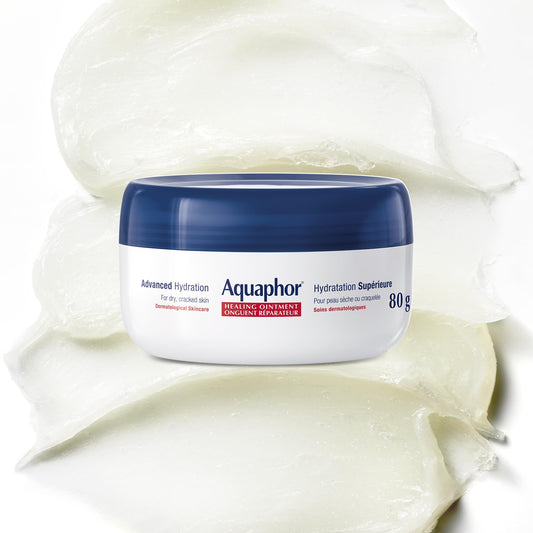 Aquaphor Healing Ointment, Multipurpose Ointment for Dry, Cracked Skin, Chafing, Cuticle Care, Fragrance Free, Non Greasy and Non Comedogenic Body Moisturizer, Dermatological Skin Care, 99g Jar
