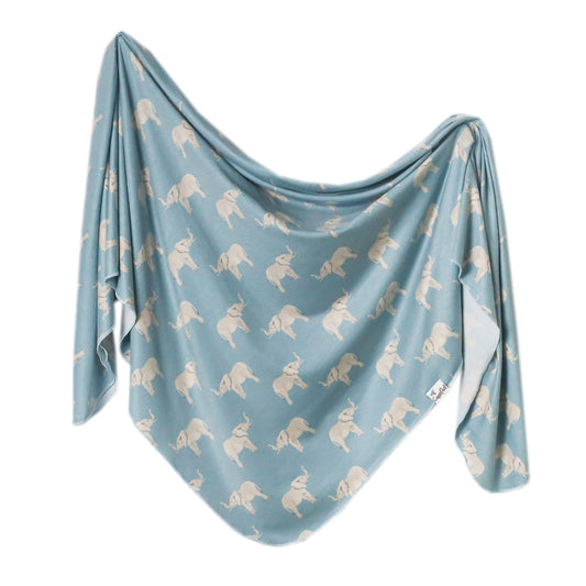 Large Premium Knit Baby Swaddle Receiving Blanket Peanut by Copper Pearl (PN-S7DU-G6JS), Large 46 x 46