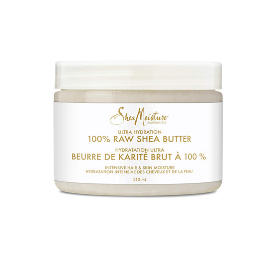 Shea Moisture 100% Raw Shea Butter for intensive hair and skin moisture Ultra Hydration paraben free 310 ml