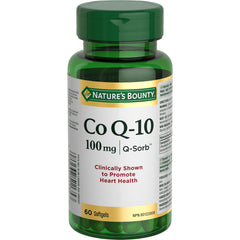 NATURE'S BOUNTY Co Q-10, 100 mg, Coenzyme Q-10, Clinically Shown To Promote Heart Health, Antioxidant, 60 Softgels, 25.8 g
