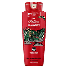 Old Spice Body Wash for Men, Dragonblast, Sandalwood and Vanilla, Long Lasting Lather, 709 ml