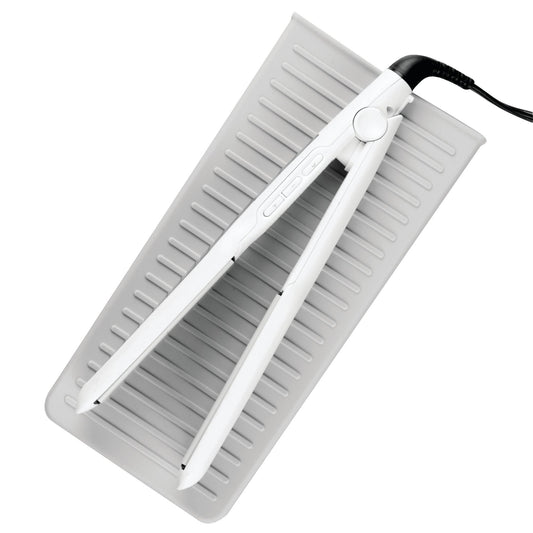 iDesign Silicone Heat-Resistant Hair Styling Tools Storage and Travel Pouch for Curling Irons, Straighteners, Wands - Gray