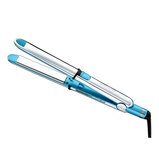 BaBylissPRO Nano Titanium Stainless Steel OPTIMA Hair Straightener, 1” Flat Iron, High Heat Professional Straightener, Heats To 465 °, Ion Generator for Smoothing, Curling, Dual Voltage