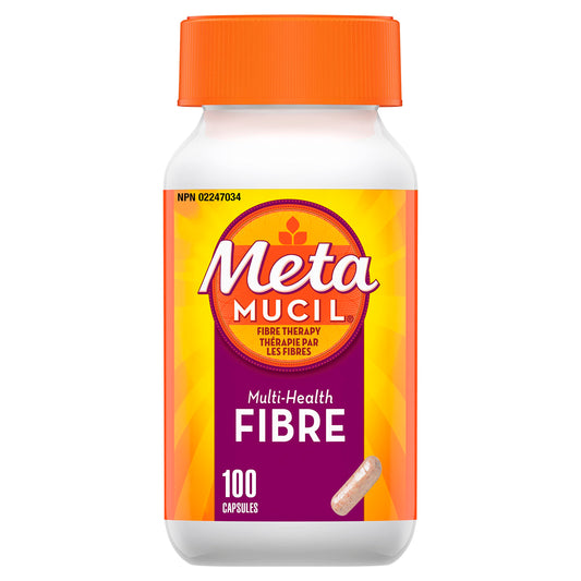 Metamucil, Daily Psyllium Husk Powder Supplement, 3-in-1 Fibre for Digestive Health, Capsules, 100 Count
