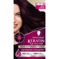Schwarzkopf Keratin Color Permanent Hair Color, 1.9 Rich Black, 1 Application - Salon Inspired Permanent Hair Dye, for up to 80% Less Breakage vs Untreated Hair and up to 100% Gray Coverage