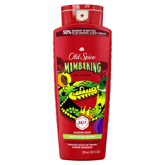 Old Spice Body Wash for Men, MambaKing, Rich Plum Scent, Long Lasting Lather, 709 ml