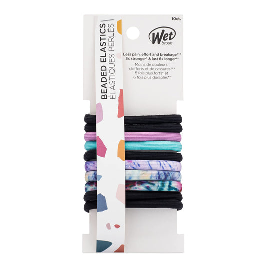 Wet Brush Beaded Hair Elastics - Multi Colour - 10 Count