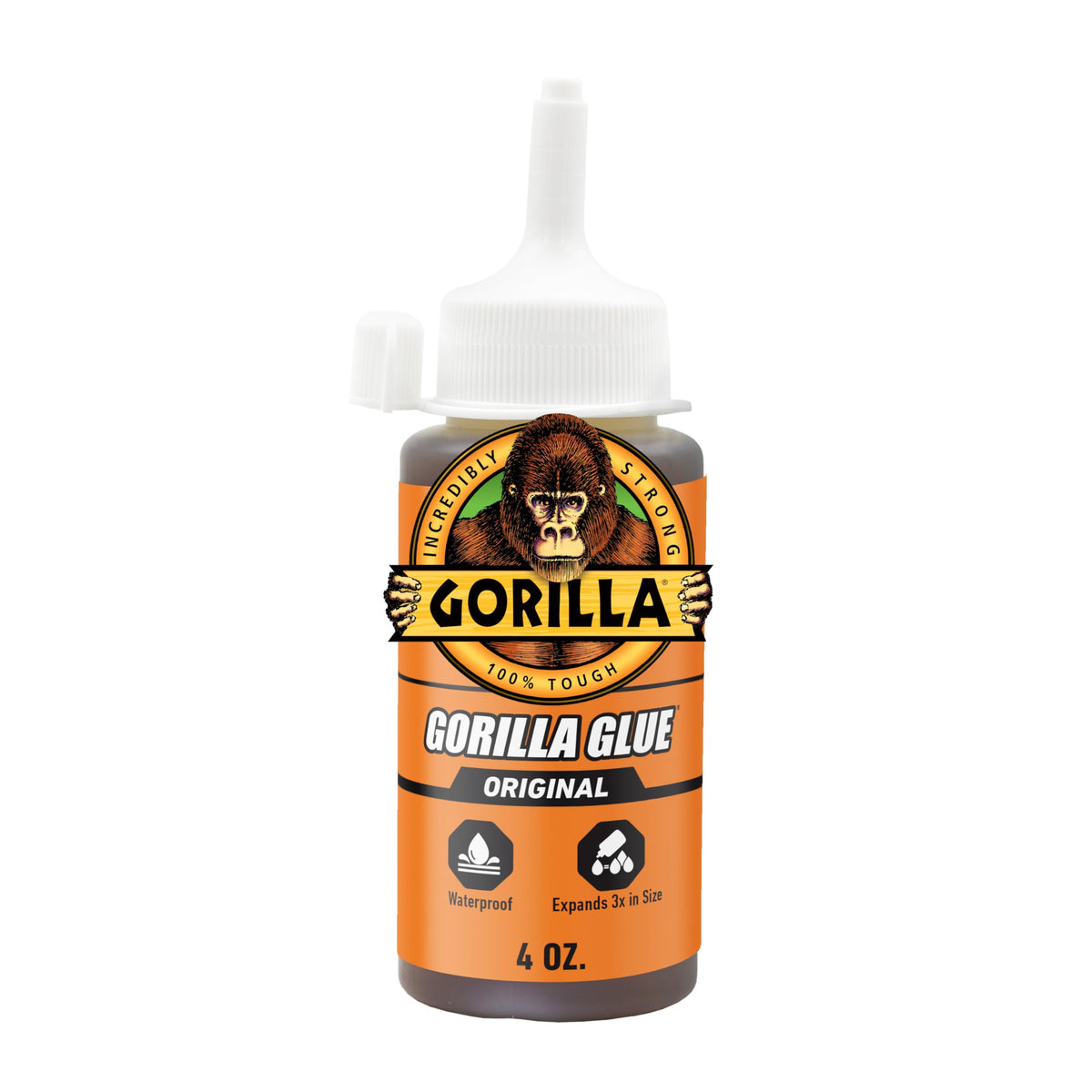 Gorilla Glue Original, Indoor and Outdoor Use, 100% Waterproof Formula, Versatile Bonding Adhesive, Easy Application Nozzle, 4 oz / 118 mL (Pack of 1)