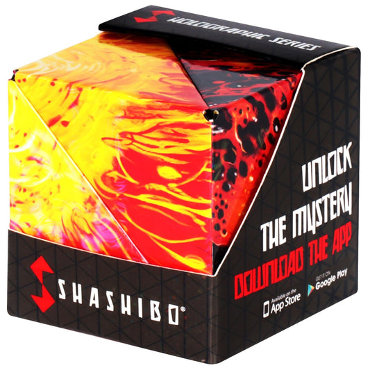 SHASHIBO Shape Shifting Box - Award-Winning, Patented Fidget Box w/ 36 Rare Earth Magnets - Transforms Into Over 70 Shapes, Download Fun in Motion Toys Mobile App (Holographic - Solar)
