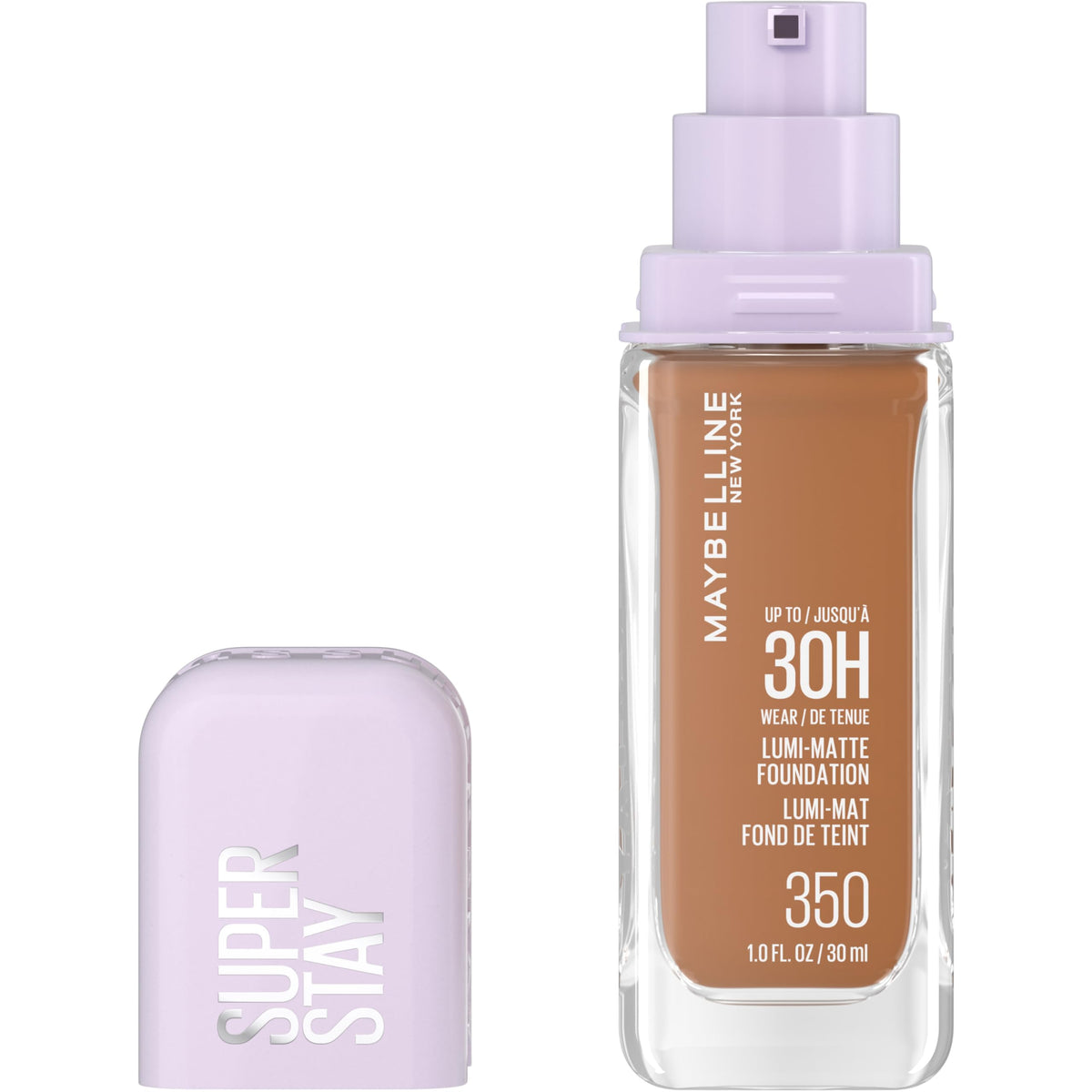Maybelline New York Super Stay Lumi Matte Foundation, Up to 30H Wear, Luminous Matte, Buildable Coverage, Amino Acids, 350, 30 ml