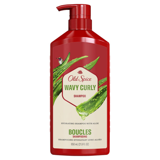 Old Spice Wavy Curly Shampoo for Men, Healthier, Fuller, More Moisturized Looking Hair, Tangle-Free Formula, 650 mL