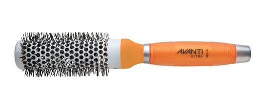 Avanti Ultra Ceramic Brush with Silicone Gel Handles and Nylon and Boar Bristles Round Brush for Blow Drying, 25mm diameter