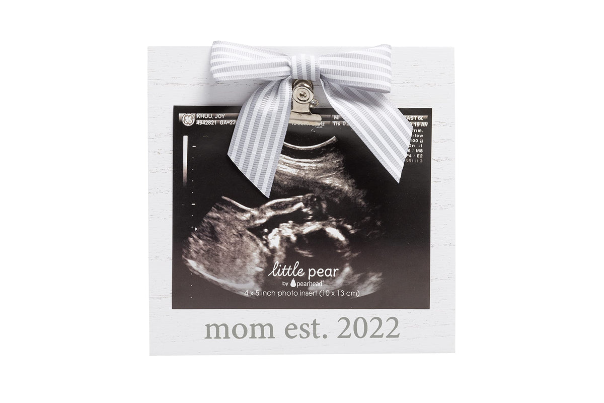 Little Pear Est. 2022 Sonogram Frame, Expecting Mother Picture Frame, Gender-Neutral Pregnancy Announcement Photo Frame, Mother’s Day Keepsake