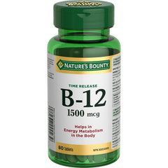 Nature's Bounty Time Release B-12 1500mcg, Helps prevent Vitamin B-12 deficiency