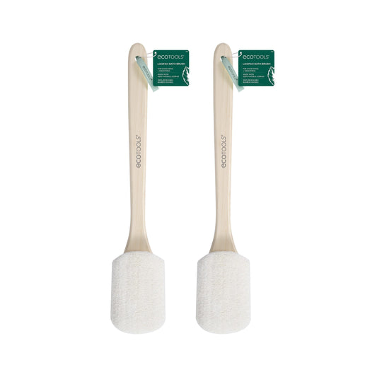 EcoTools Loofah Bath Brush With Bamboo Handle, Body Scrubber Sponge (Pack of 2)