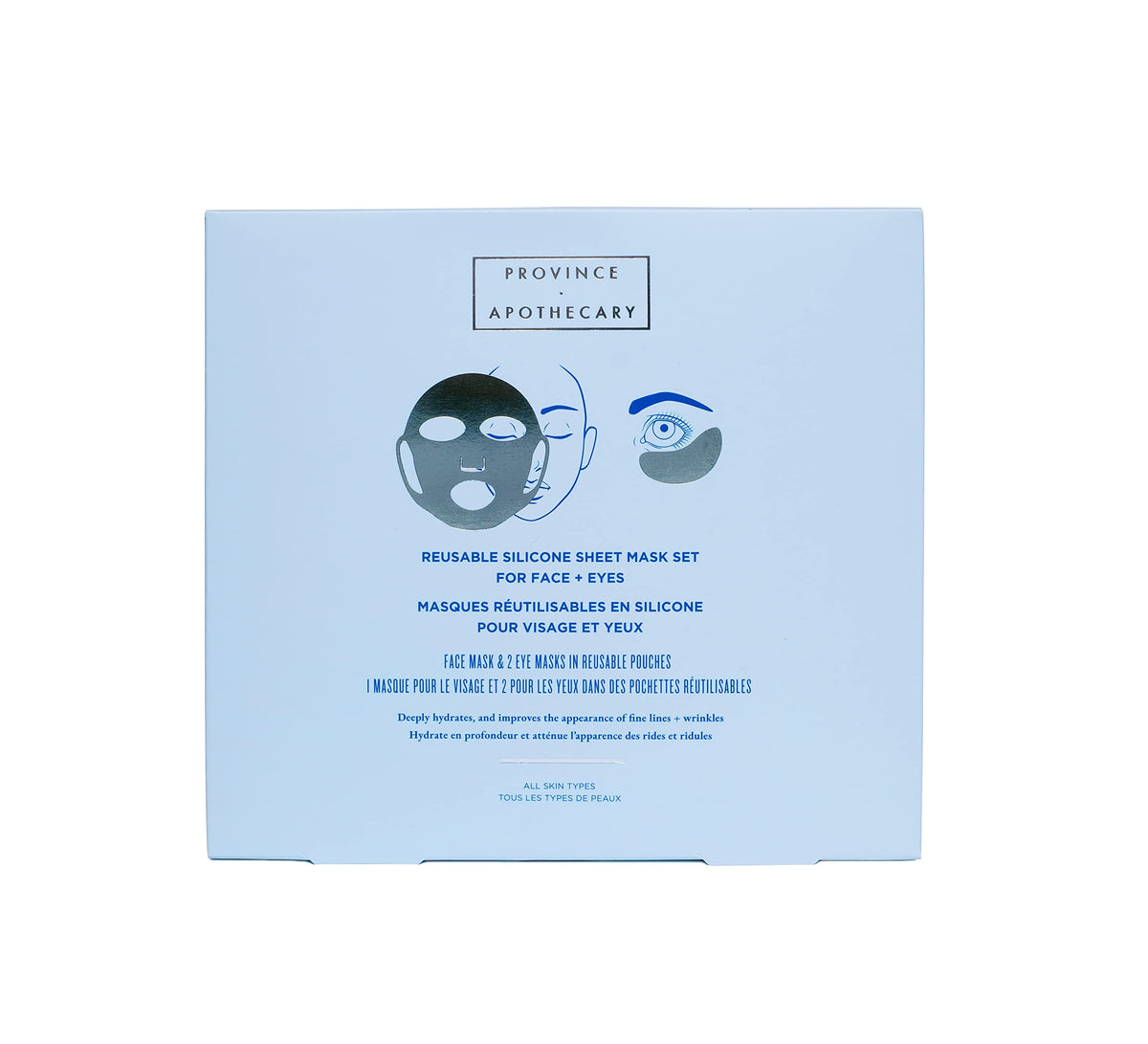 Province Apothecary Reusable Silicone Sheet Mask Set For Eyes and Face, 1 ct.