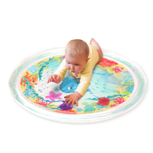 B. Toys – Baby Inflatable Tummy Time Mat 6 Removable Sea Animals Water Activity Mat for Babies Easy to Clean – 6+ Months Wonder Waves