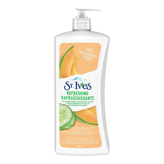 St. Ives Refreshing Body Lotion for dry skin Cucumber Water & Melon paraben-free 600 ml
