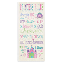 The Kids Room by Stupell Princess Rules with Castle and Carriage Rectangle Wall Plaque