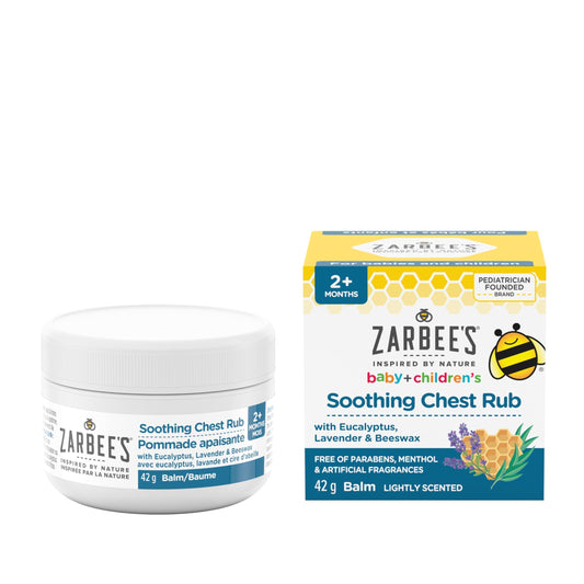 Zarbee’s® Baby + Children’s Soothing Chest Rub, eucalyptus, lavender, castor oil, shea butter, beeswax balm, 42g