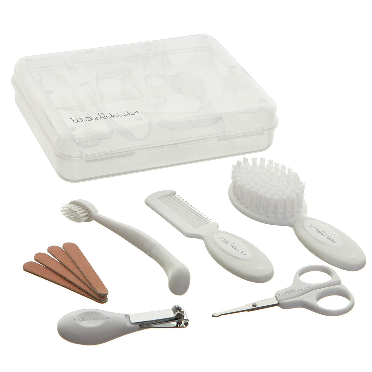 Little Chicks 10 Piece Baby Essential Grooming Kit with Storage Case Organizer - Model CK073