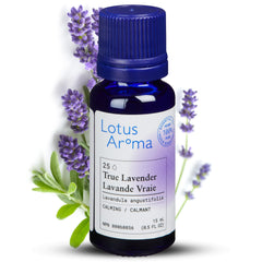 Lotus Aroma Premium Grade True Lavender Essential Oil, 100% Pure & Undiluted, Relaxing Scent, Natural Essential Oil For Humidifier, Aromatherapy Oil, Fragrance Oil - Huile Essentielle 0.5oz (15ml)