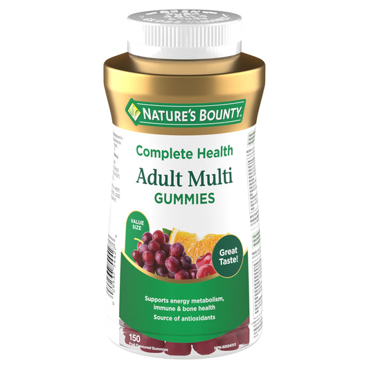 NATURE'S BOUNTY Adult Multi, Helps to Support Immune Function, Helps Development Of Bones & Teeth, Cherry, Grape & Orange Flavours, 375 g